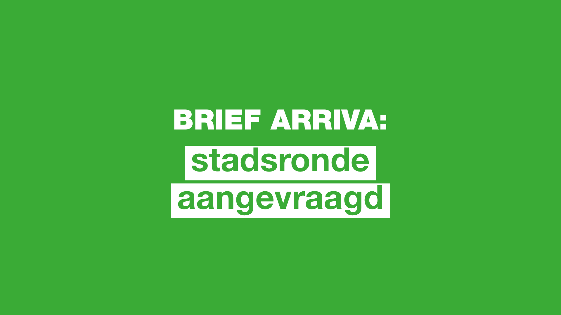 stadsronde Arriva